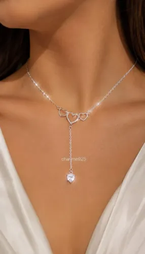 Colar Gravatinha com Zircônia Prata 925