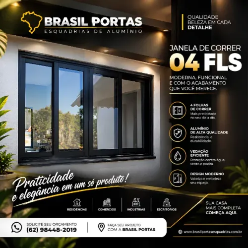 Janela 4 folhas de correr