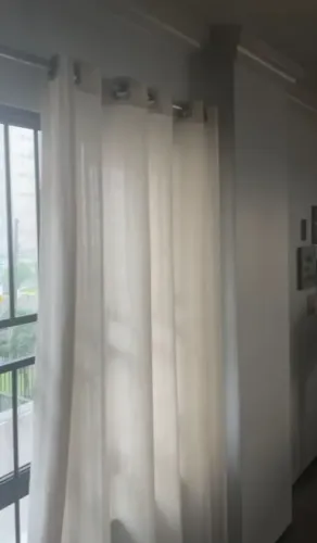 Par de Cortinas de Linho Off White (Sem blackout)