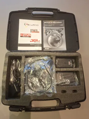 Microfones Jwl U-585 Dinâmico Unidirecional Cor Preto - Novo (Na mala)