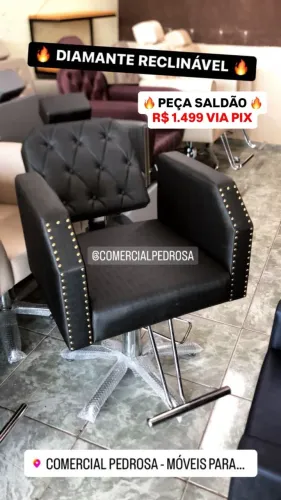 Cadeira Reclinável Hidráulica Luxo para Salão de Beleza Cabeleireiros Profissional Nova