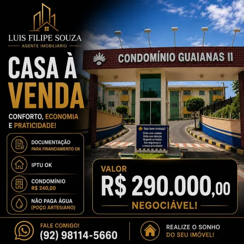 CASA À VENDA - CONDOMÍNIO GUAIANÁS II