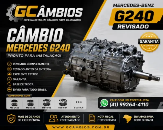 Câmbio Mercedes G240 Revisado | MB 2423, 1938, 1634 | Garantia e Base de Troca
