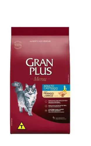 RACAO 10KG CASTRADO GATO GRAN PLUS MENU