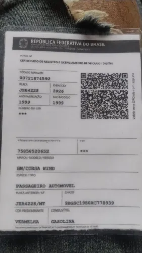 Chevrolet Corsa Wind 1.0 Mpf/milleniumi/ EFI 4P 1999