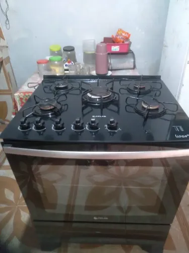 Fogão 5 bocas mesa de vidro