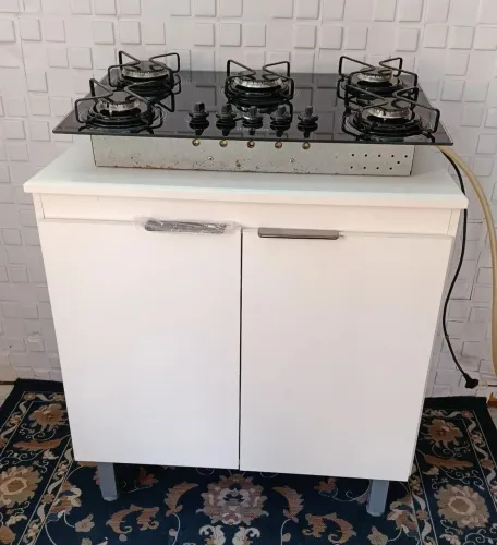 Balcão Com Fogão Cooktop 5 Bocas 