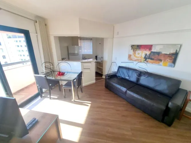 Flat no coração do Itaim Bibi região com vasto comercio disponível para locação.