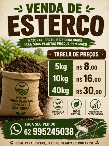 Saco de Esterco e Terra fertil