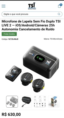 Tsi live 2 microfone de lapela duplo