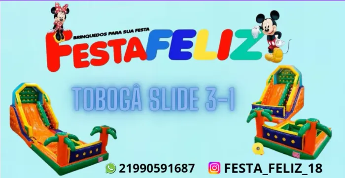 LOCAÇÃO DE TOBOGÃ SLIDE INFLÁVEL