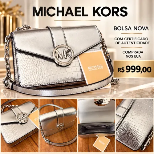 Bolsa Michael Kors Original Prata | Nova com Etiqueta