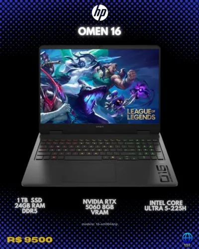 Notebook Gamer [LACRADO] HP OMION 16 / RTX 5060 / 1TB SSD / 24GB RAM / CORE 5 ULTRA  