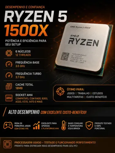 Processador Ryzen 5 1500x