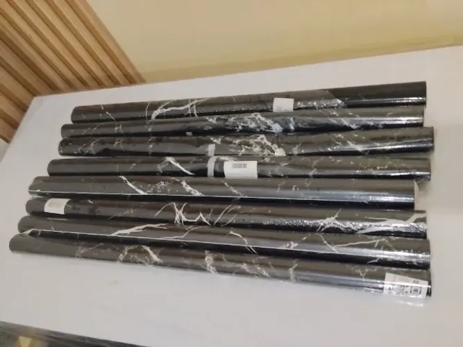 8 Rolos Adesivo Mármore Preto