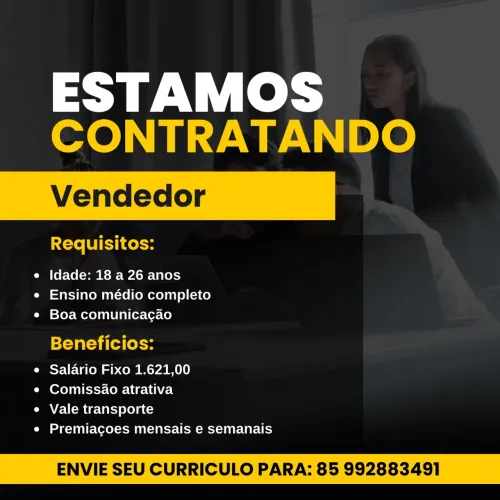 Vaga de emprego para vendedor