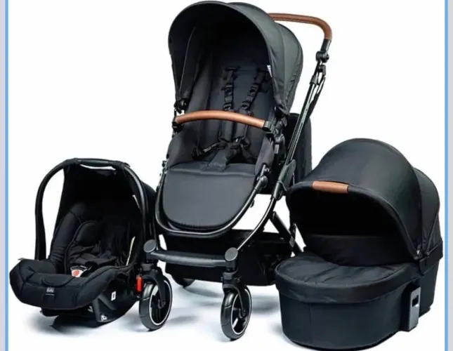 Vende-se carrinho de bebê-Como 4 abc design (Preto) - completo e muito conservado 