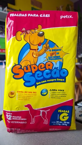 Fralda Descartável Super Secão Cães Fêmeas Tamanho G - Lacrada