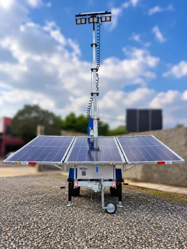 Torre de Iluminação Solar Móvel LED - DVTec Soluções