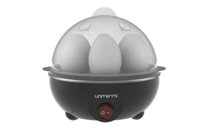Cozedor de Ovos Elétrico Unitermi Preto - 7 Ovos a Vapor com Desligamento Automático