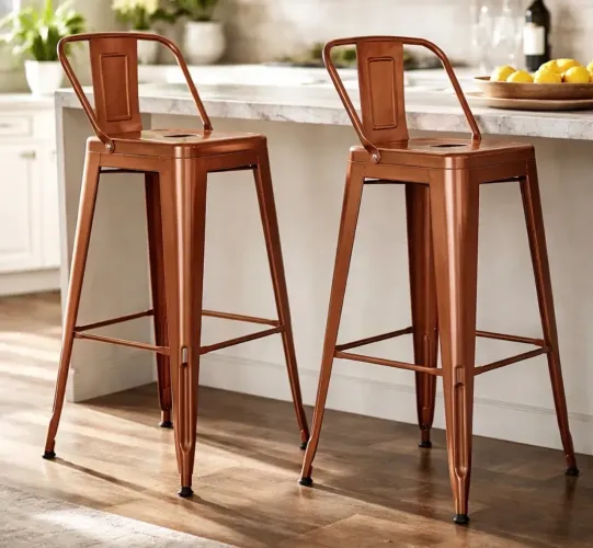 Banqueta Tolix Iron Rustica De Aço Com Encosto