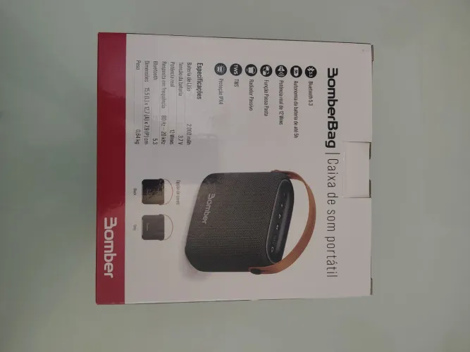 Caixa de Som Portátil Bluetooth BomberBag 12W RMS - Nova na Caixa!