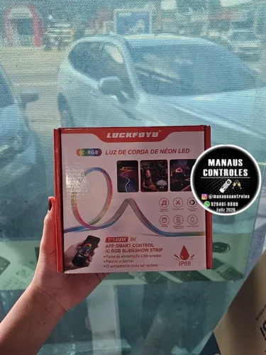 Fita De Led Neon 5m 5v Com Fonte E Controle Ip68<br>.