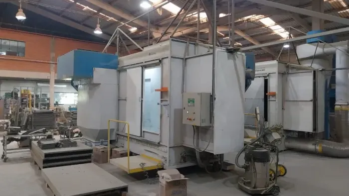 Cabine de Pintura a pó eletrostática Erzinger mod CPPE A 4F D dupla ano 2009