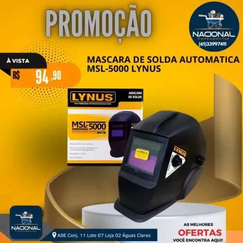 MÁSCARA DE SOLDA AUTOMÁTICA MSL-5000 - PROTEÇÃO, CONFORTO E VISÃO AUTOMÁTICA PROFISSIONAL