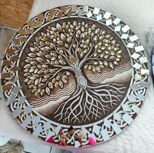 Mandala espelhada árvore da vida 30cm