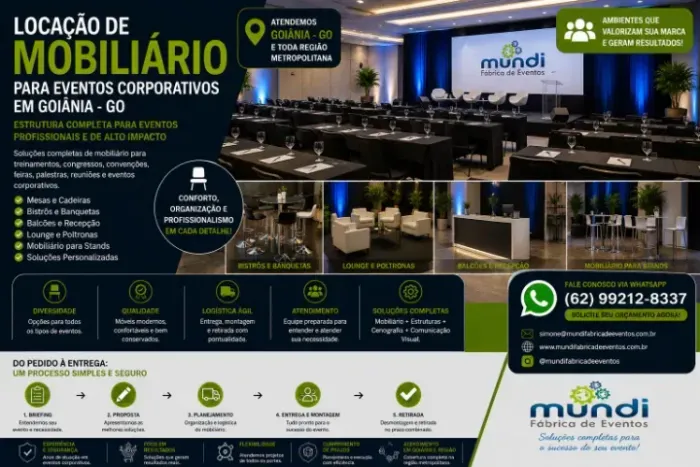 Locação de Mobiliário para Eventos Corporativos em Goiânia