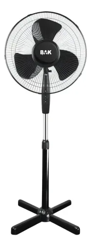 Ventilador de Pé Bak Preto 43cm 3 Velocidades 0dB Eficiente