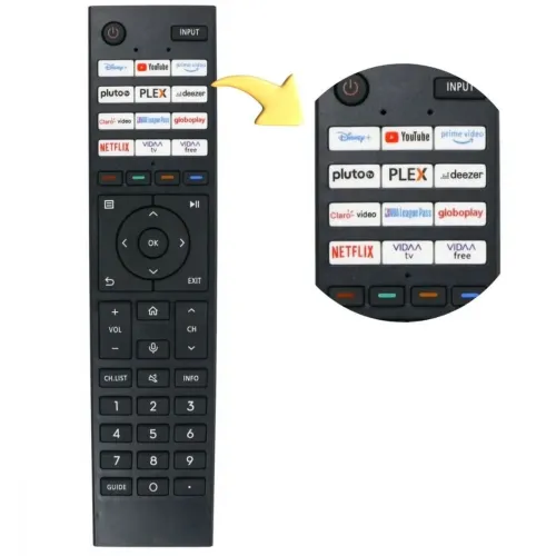 Controle remoto tv Toshiba vidaa
