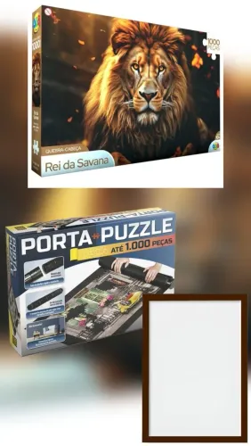 Quebra cabeça com moldura e porta puzzle