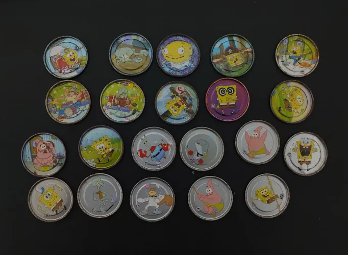 Lote Tazos Bob esponja Elma chips