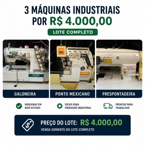 Máquinas de costura (Siruba e Sunstar)