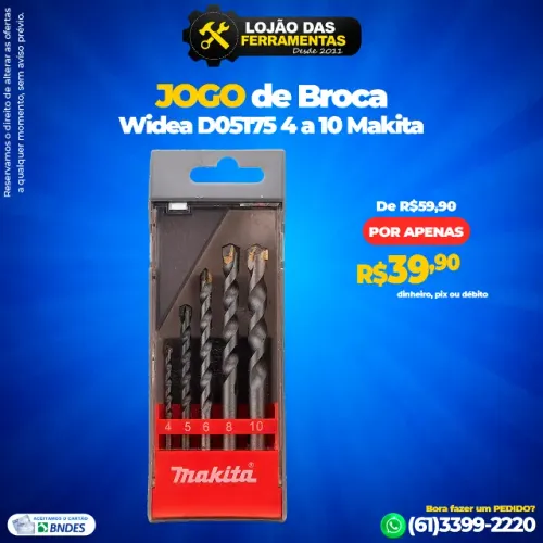 Jogo de Broca Widea D05175 4 a 10 Makita