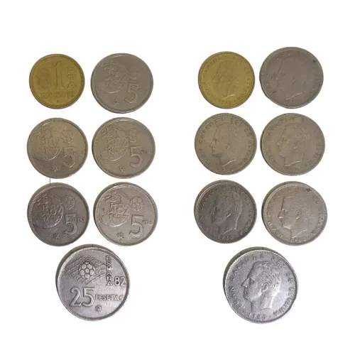 Grande Lote Moedas Antigas da Espanha - 26 Peças Variadas
