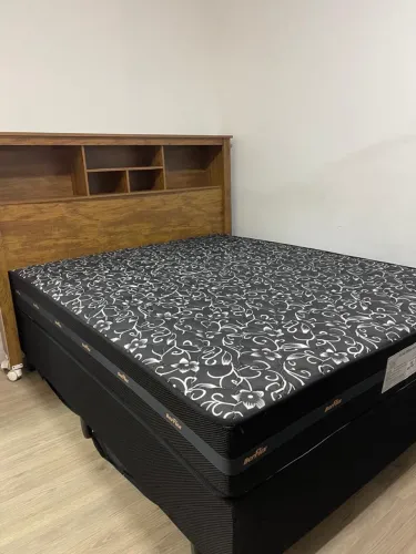 CAMA BOX CASAL BERFLEX COM CABECEIRA DE MADEIRA