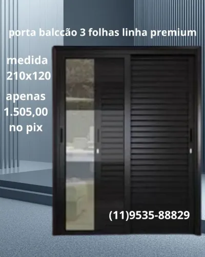 porta balcão 2,3,4 e 6 folhas ,branco,preto e brilhante ,Linha 25 vejam a imagem seguinte 