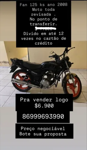 Vendo 125 por 7000