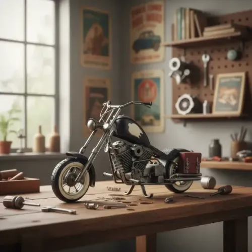 Miniatura Moto Chopper De Metal Artesanal Decoração Vintage (Retirávelem Curitiba)