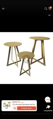 Trio de mesa para decoração, casa e festa 