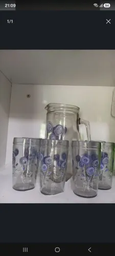 Conjunto jarra de vidro