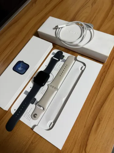 **Apple Watch Series 9 GPS 41mm Preto - Impecável - 96% Bateria + 2 Pulseiras**