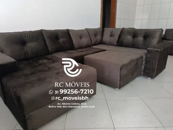 Sofá Modulado Toro com Chaise e Puff - Grande, Confortável e Sofisticado