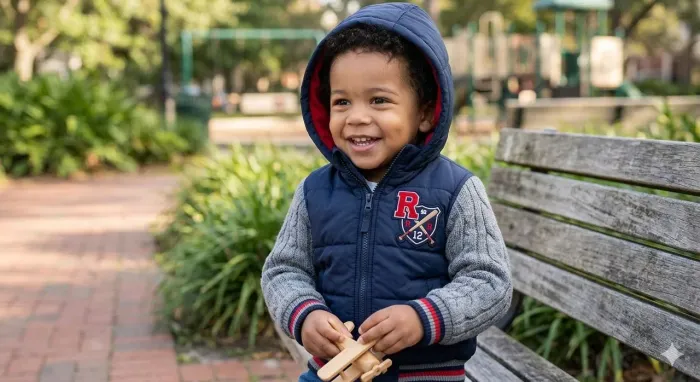 Casaco Infantil com Capuz e Detalhes Baseball - 2 anos
