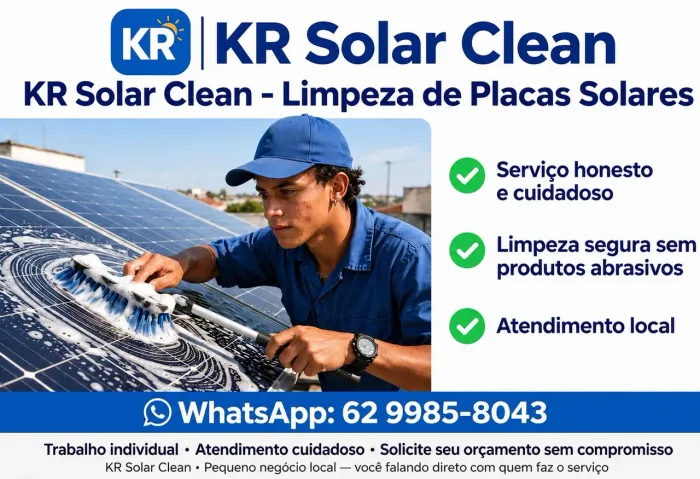 Limpeza de Placa Solar Goiânia -  KR Solar Clean
