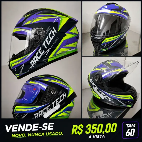 CAPACETE RACE TECH HIT - NOVO, NUNCA USADO