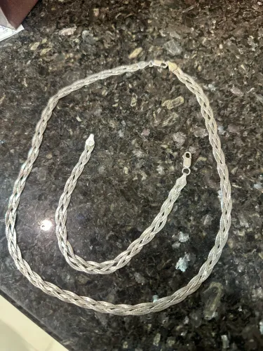 Conj corrente e pulseira de prata